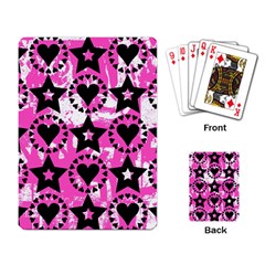 Star And Heart Pattern Playing Cards Single Design