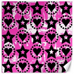 Star And Heart Pattern Canvas 16  X 16  (unframed)