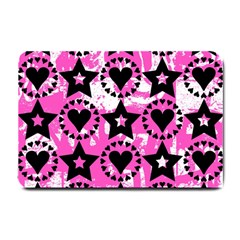 Star And Heart Pattern Small Door Mat by ArtistRoseanneJones