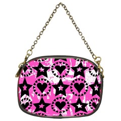 Star And Heart Pattern Chain Purse (two Sided) 