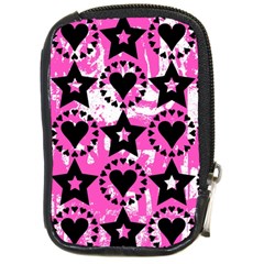 Star And Heart Pattern Compact Camera Leather Case