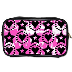 Star And Heart Pattern Travel Toiletry Bag (one Side)