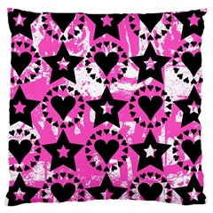 Star And Heart Pattern Large Cushion Case (single Sided) 