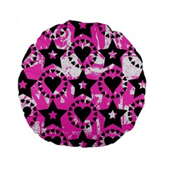 Star And Heart Pattern Standard 15  Premium Round Cushion 