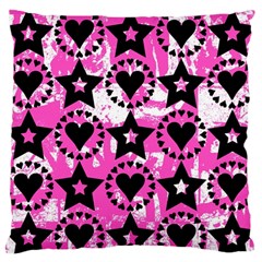 Star And Heart Pattern Large Flano Cushion Case (one Side)