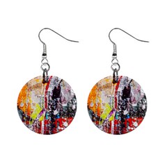 Abstract Graffiti Mini Button Earrings by ArtistRoseanneJones