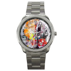 Abstract Graffiti Sport Metal Watch