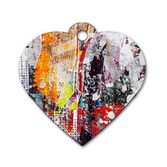 Abstract Graffiti Dog Tag Heart (one Sided) 