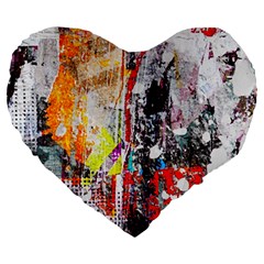 Abstract Graffiti Large 19  Premium Heart Shape Cushion