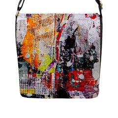 Abstract Graffiti Flap Closure Messenger Bag (l) by ArtistRoseanneJones