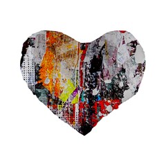 Abstract Graffiti Standard 16  Premium Flano Heart Shape Cushion 