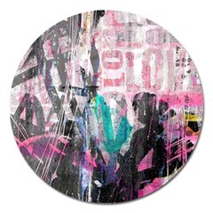 Graffiti Grunge Love Magnet 5  (round)