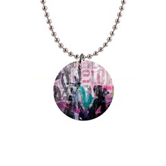 Graffiti Grunge Love Button Necklace