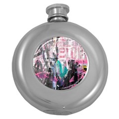 Graffiti Grunge Love Hip Flask (round) by ArtistRoseanneJones