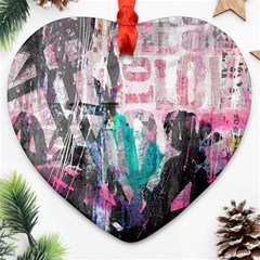 Graffiti Grunge Love Heart Ornament (two Sides)