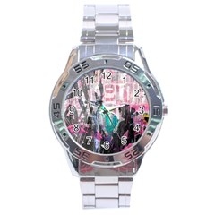 Graffiti Grunge Love Stainless Steel Watch