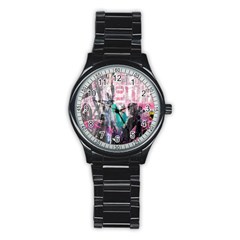 Graffiti Grunge Love Sport Metal Watch (black) by ArtistRoseanneJones