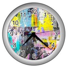 Graffiti Pop Wall Clock (silver)