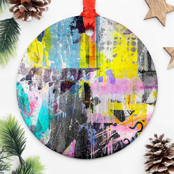 Graffiti Pop Round Ornament (Two Sides)