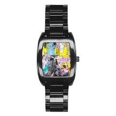 Graffiti Pop Stainless Steel Barrel Watch