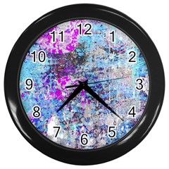 Graffiti Splatter Wall Clock (black)