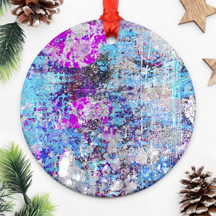 Graffiti Splatter Round Ornament (Two Sides)