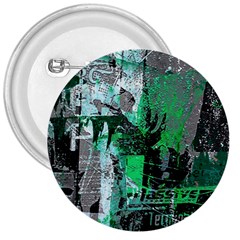 Green Urban Graffiti 3  Button by ArtistRoseanneJones