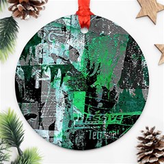 Green Urban Graffiti Round Ornament