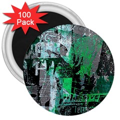 Green Urban Graffiti 3  Button Magnet (100 Pack) by ArtistRoseanneJones