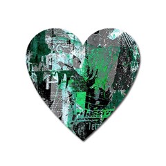 Green Urban Graffiti Magnet (heart) by ArtistRoseanneJones