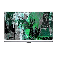 Green Urban Graffiti Business Card Holder