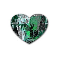 Green Urban Graffiti Drink Coasters (heart)