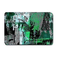 Green Urban Graffiti Small Door Mat by ArtistRoseanneJones