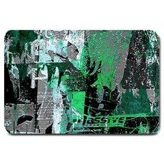 Green Urban Graffiti Large Door Mat by ArtistRoseanneJones