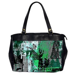 Green Urban Graffiti Oversize Office Handbag (two Sides)