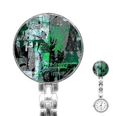 Green Urban Graffiti Stainless Steel Nurses Watch