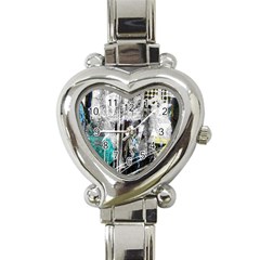 Urban Funk Heart Italian Charm Watch  by ArtistRoseanneJones