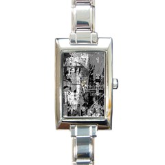 Urban Graffiti Rectangular Italian Charm Watch