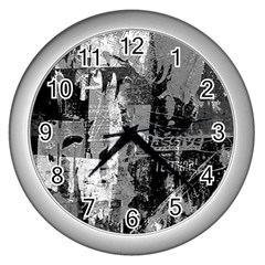 Urban Graffiti Wall Clock (silver)