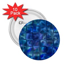 Blue Squares Tiles 2.25  Button (10 pack)