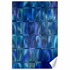 Blue Squares Tiles Canvas 20  x 30  (Unframed)