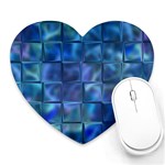 Blue Squares Tiles Mouse Pad (Heart) Front