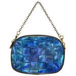 Blue Squares Tiles Chain Purse (Two Sided)  Front