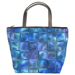 Blue Squares Tiles Bucket Handbag