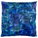 Blue Squares Tiles Large Cushion Case (Two Sided)  Front