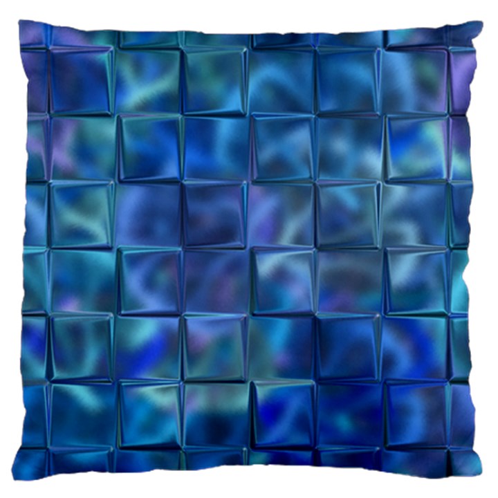 Blue Squares Tiles Large Cushion Case (Two Sided) 