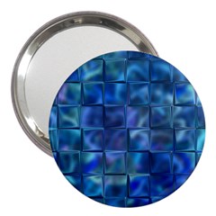 Blue Squares Tiles 3  Handbag Mirror