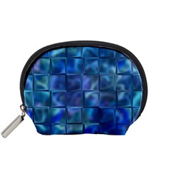 Blue Squares Tiles Accessory Pouch (Small)