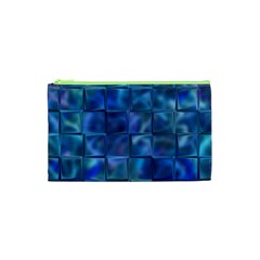 Blue Squares Tiles Cosmetic Bag (XS)