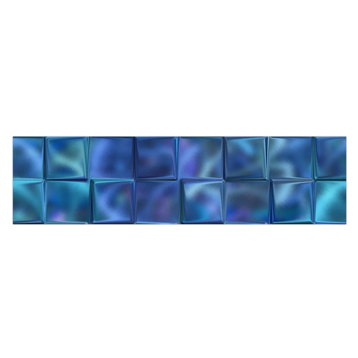 Blue Squares Tiles Satin Scarf (Oblong)